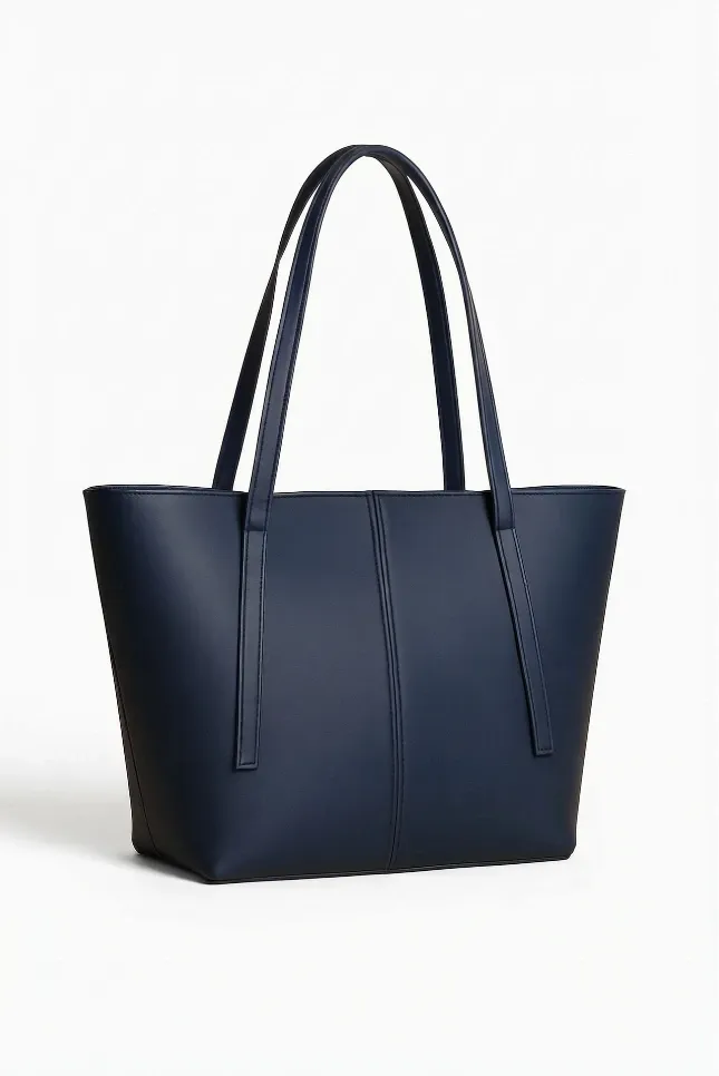 Navy blue Leather Tote Bag for Women with "Multiple colors available"